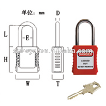 Approve CE Resistant impact,corrosion,heat ABS plastic professional keyed to master&alike brass shackle safety padlock